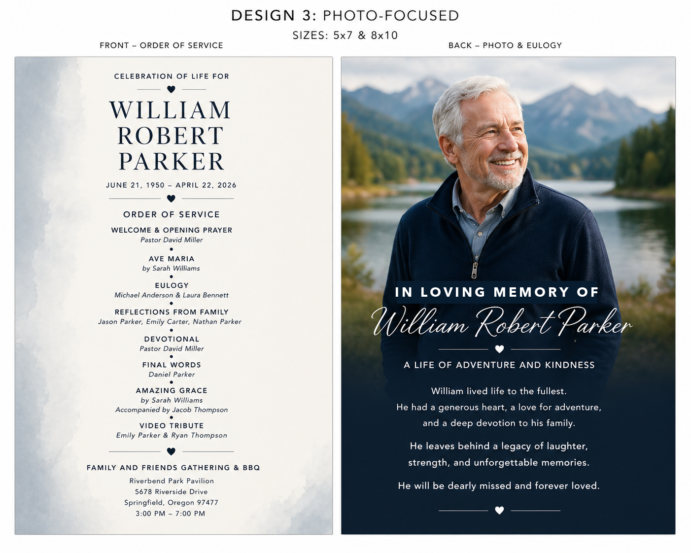 Photo Focused memorial program